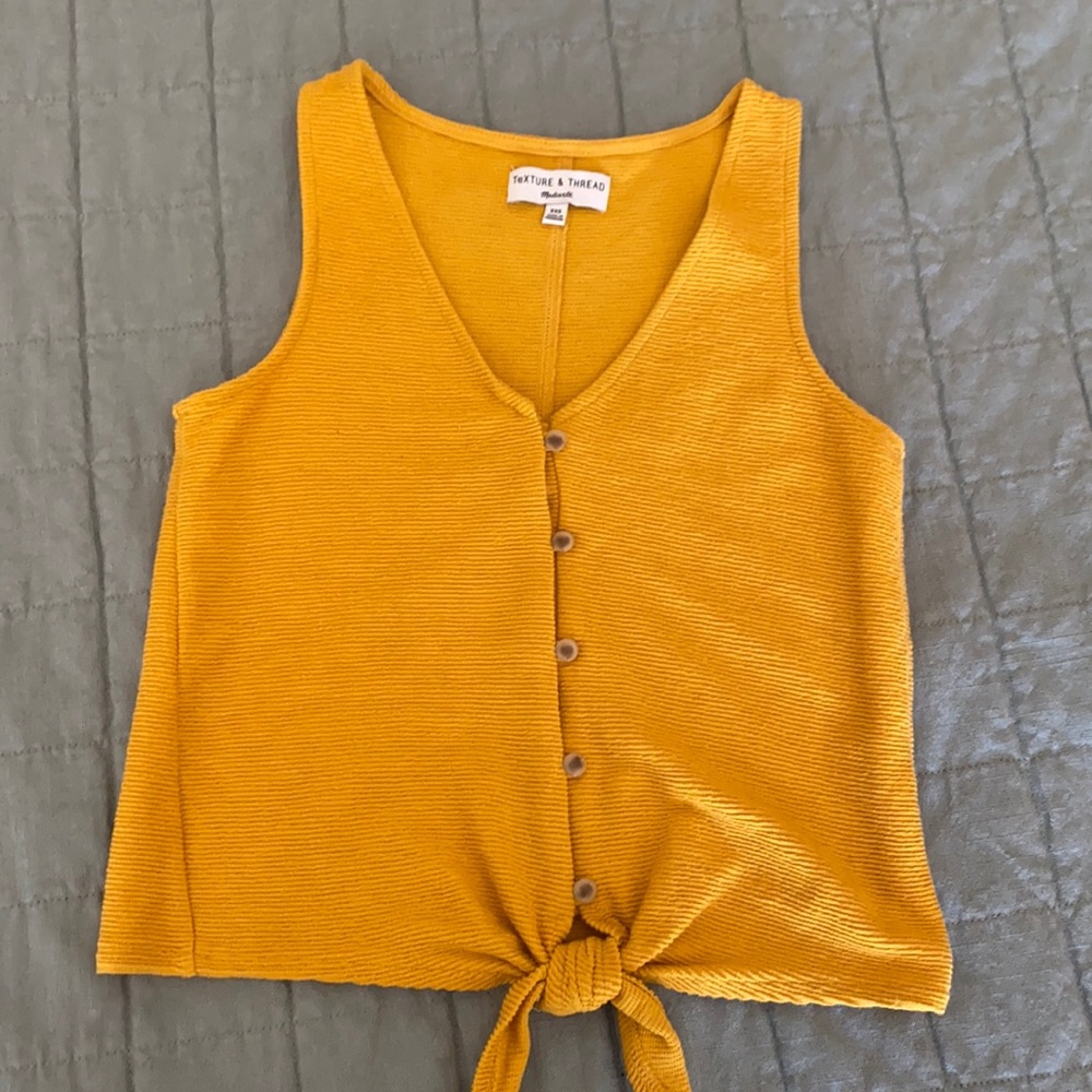 Texture & Thread Madewell tie front button tank
